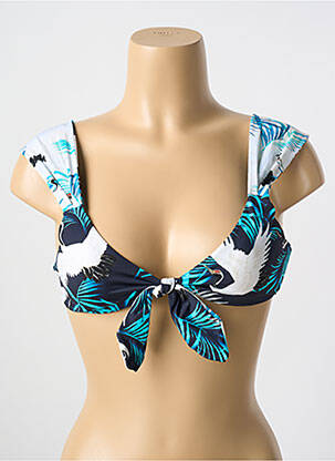 Haut de maillot de bain stretch haut soutien-gorge avec mousse de rembourrage amovible bleu MALAI femme