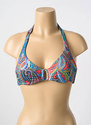 Haut de maillot de bain stretch haut soutien-gorge emboitant bleu CYELL femme