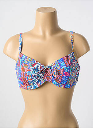 Haut de maillot de bain stretch haut soutien-gorge emboitant bleu CYELL femme