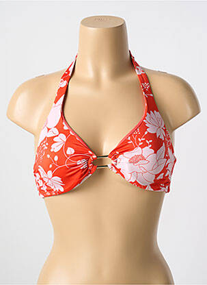 Haut de maillot de bain stretch haut soutien-gorge emboitant orange CYELL femme