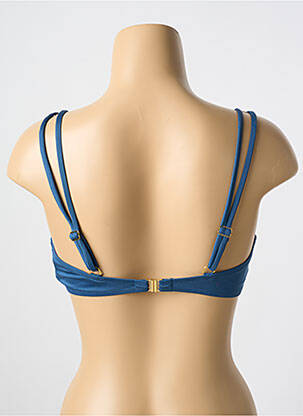 Haut de maillot de bain stretch haut soutien-gorge emboitant bleu MIRADONNA femme