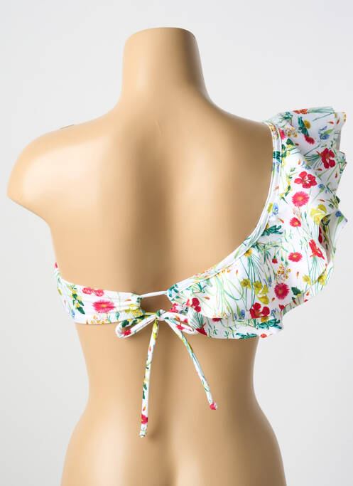 Haut de maillot de bain fermeture liens à nouer haut soutien-gorge avec mousse de rembourrage amovible blanc MILONGA femme