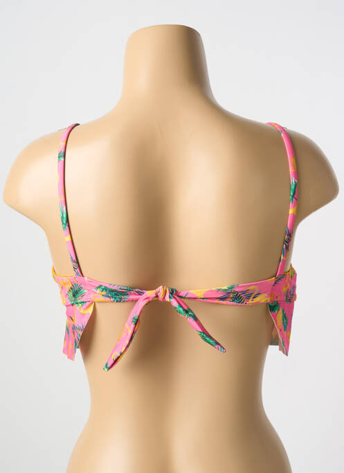 Haut de maillot de bain fermeture liens à nouer haut triangles rose PALMACEA femme
