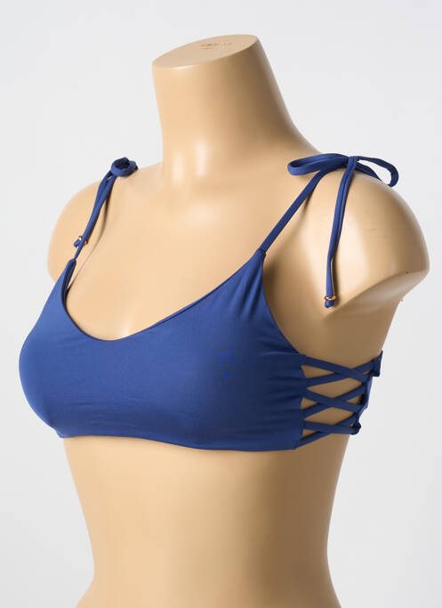 Haut de maillot de bain stretch haut soutien-gorge avec mousse de rembourrage amovible bleu MALAI femme