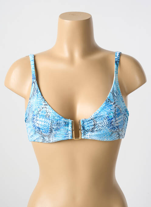 Haut de maillot de bain stretch haut soutien-gorge balconnet bleu CYELL femme