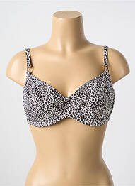 Haut de maillot de bain stretch haut soutien-gorge emboitant marron CYELL femme