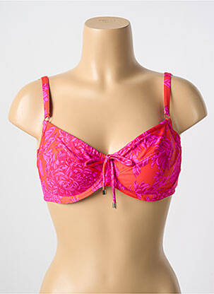 Haut de maillot de bain stretch haut soutien-gorge emboitant orange CYELL femme