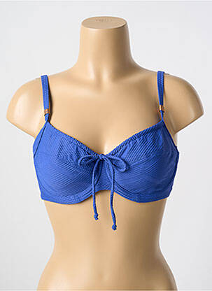 Haut de maillot de bain stretch haut soutien-gorge emboitant bleu CYELL femme