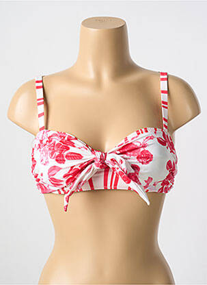 Haut de maillot de bain stretch haut soutien-gorge avec mousse de rembourrage amovible rouge MILONGA femme