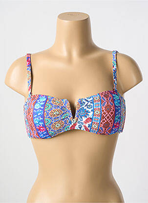 Haut de maillot de bain stretch haut soutien-gorge avec mousse de rembourrage amovible bleu CYELL femme