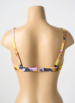 Haut de maillot de bain stretch haut soutien-gorge avec mousse de rembourrage amovible jaune CYELL femme