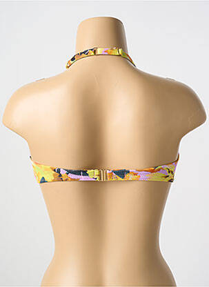 Haut de maillot de bain stretch haut soutien-gorge avec mousse de rembourrage amovible jaune CYELL femme