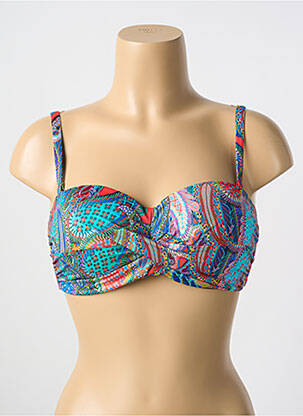 Haut de maillot de bain stretch haut soutien-gorge moulé bleu CYELL femme