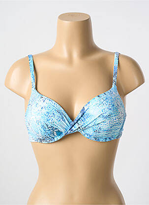 Haut de maillot de bain stretch haut soutien-gorge moulé bleu CYELL femme