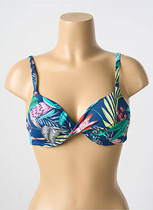 Haut de maillot de bain stretch haut soutien-gorge moulé bleu CYELL femme