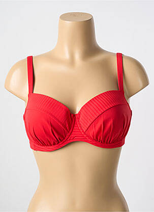 Haut de maillot de bain stretch haut soutien-gorge moulé rouge CYELL femme