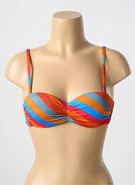 Haut de maillot de bain bretelles élastiquées amovibles haut soutien-gorge moulé orange CYELL femme