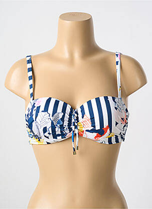 Haut de maillot de bain stretch haut soutien-gorge moulé bleu CYELL femme