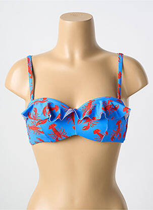 Haut de maillot de bain stretch haut soutien-gorge moulé bleu CYELL femme