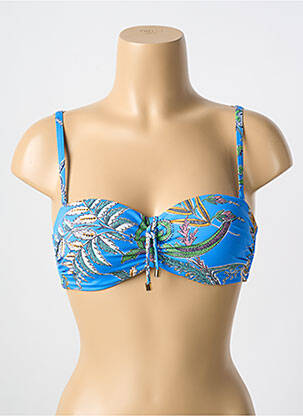 Haut de maillot de bain stretch haut soutien-gorge moulé bleu CYELL femme