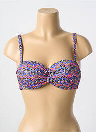 Haut de maillot de bain bretelles élastiquées amovibles haut soutien-gorge moulé bleu CYELL femme
