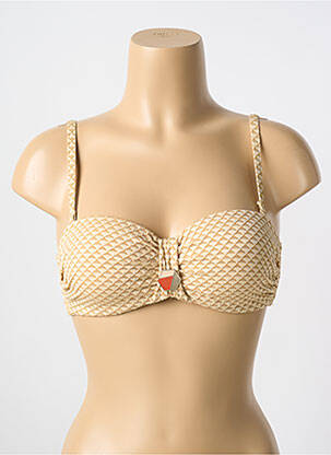 Haut de maillot de bain stretch haut soutien-gorge moulé beige CYELL femme