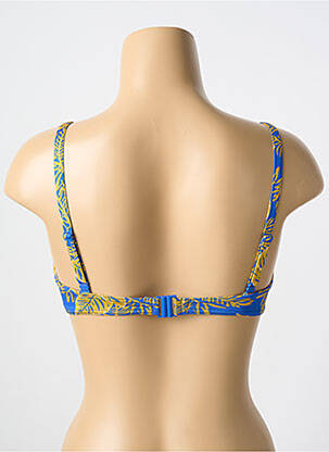 Haut de maillot de bain bretelles élastiquées amovibles haut soutien-gorge moulé bleu CYELL femme