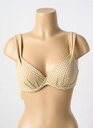 Haut de maillot de bain stretch haut soutien-gorge moulé beige CYELL femme