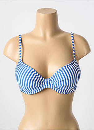 Haut de maillot de bain stretch haut soutien-gorge push-up bleu CYELL femme