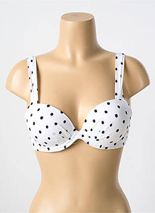 Haut de maillot de bain stretch haut soutien-gorge push-up blanc CYELL femme
