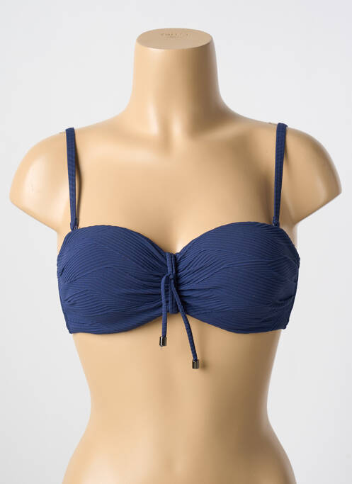 Haut de maillot de bain stretch haut soutien-gorge moulé bleu CYELL femme