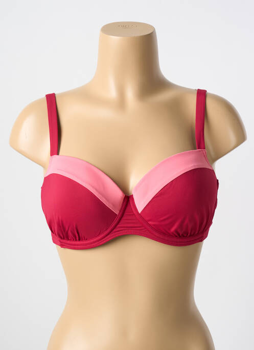 Haut de maillot de bain stretch haut soutien-gorge moulé rouge CYELL femme