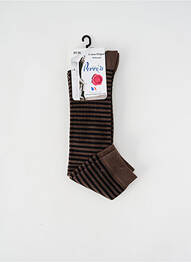 Chaussettes stretch marron PERRIN femme