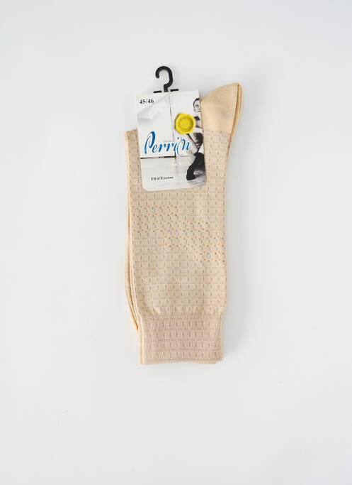 Chaussettes beige PERRIN pour homme