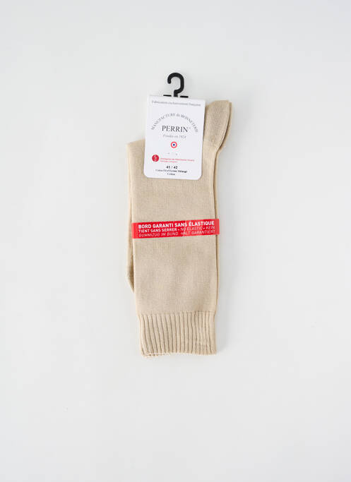 Chaussettes beige clair PERRIN pour homme