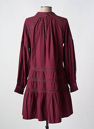 Robe courte coupe évasée manches longues violet PETITE MENDIGOTE femme