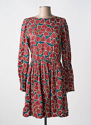 Robe courte fermeture zippée au dos manches longues rouge TARA JARMON femme