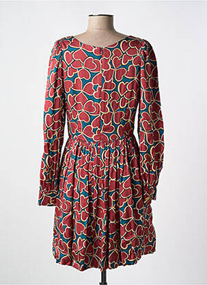 Robe courte fermeture zippée au dos manches longues rouge TARA JARMON femme