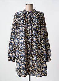 Tunique manches longues tissage crêpe bleu PETITE MENDIGOTE femme