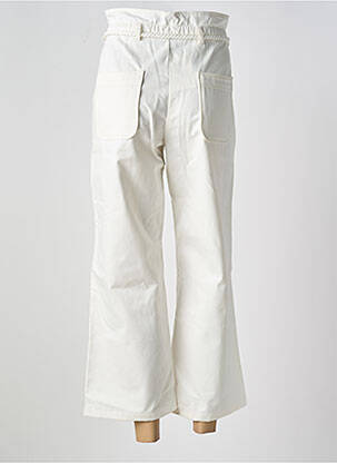 Pantalon 7/8 tissage popeline taille normale blanc PETITE MENDIGOTE femme