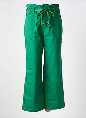 Pantalon 7/8 tissage popeline taille normale vert PETITE MENDIGOTE femme