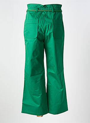 Pantalon 7/8 tissage popeline taille normale vert PETITE MENDIGOTE femme