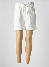 Short fermeture zippée sous rabat boutonné taille haute blanc PETITE MENDIGOTE femme