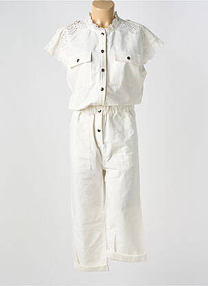 Combi-pantalon fermeture boutonnée sur le devant manches courtes blanc TARA JARMON femme