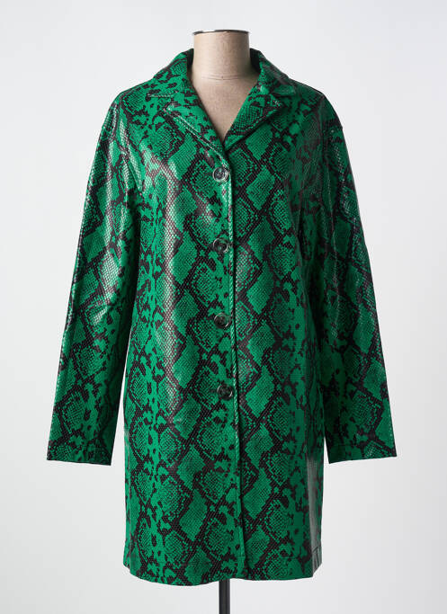 Manteau long coupe droite vert TARA JARMON femme