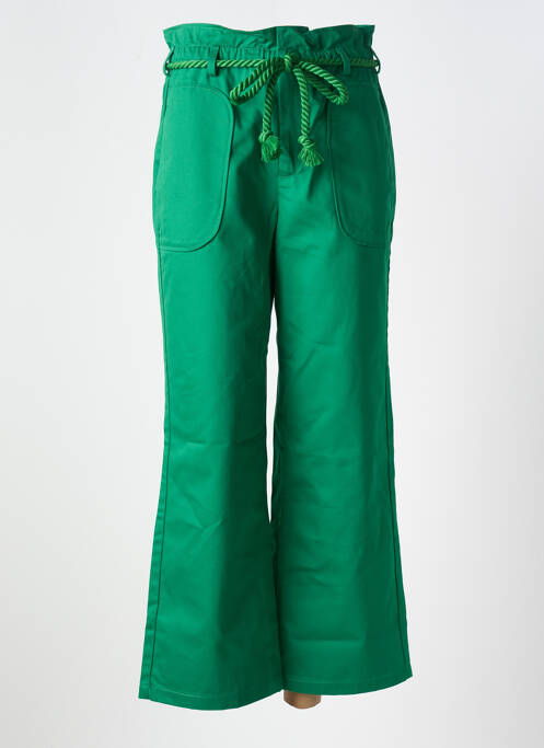 Pantalon 7/8 tissage popeline taille normale vert PETITE MENDIGOTE femme