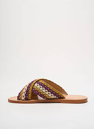 Mules/sabots semelle extérieure cuir talon plat jusqu'à 3cm violet PETITE MENDIGOTE femme