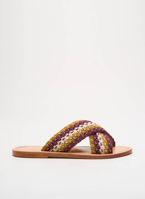 Mules/sabots semelle extérieure cuir talon plat jusqu'à 3cm violet PETITE MENDIGOTE femme