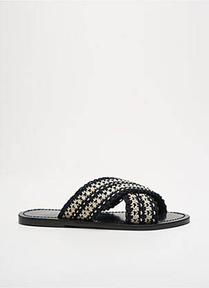 Sandales/nu pieds chiquet talon plat jusqu'à 3cm noir PETITE MENDIGOTE femme
