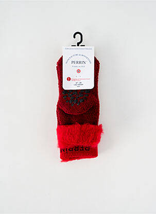 Chaussettes bi-matiére rouge PERRIN enfant